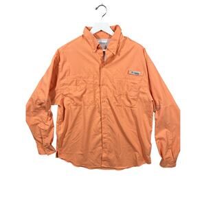Columbia PFG Shirt Mens Large Pink Peach Vented Long Sleeve Fishing